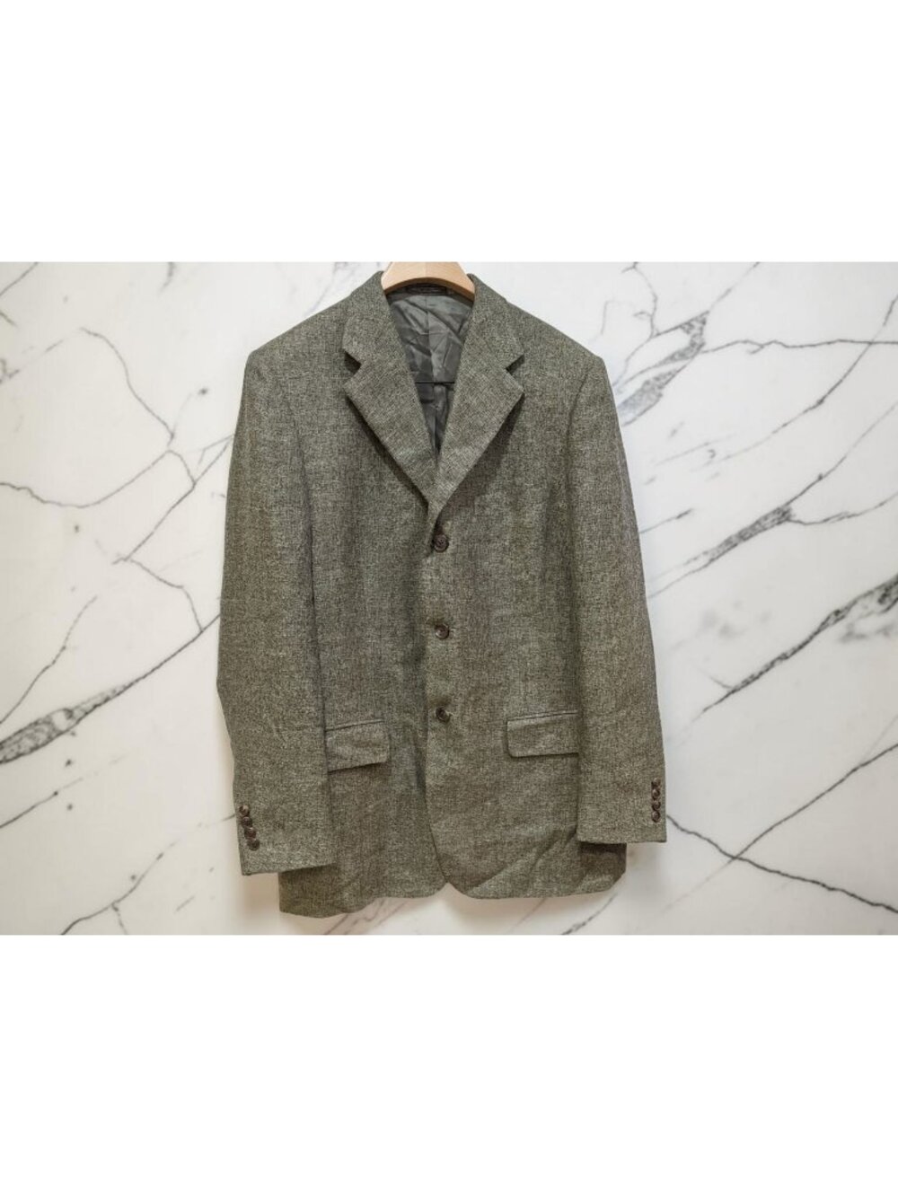 Corneliani Mens Plaid Wool Blazer Size 50R Gray Green/Gray  Jacket